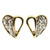 Gold open heart stud earrings with Swarovski crystals