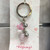 Key ring with pink and silver beads