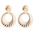 big gold geometric style round shape earrings