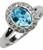 Adriana - Oval Halo Ring Aqua R S18