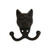 Cast iron cat face double hook