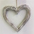 Hanging white washed hollow wooden heart shape - comes in large or small