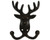 cast iron stag (small antler) with 2 x hooks