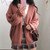 Loose long sleeved knit sweater cardigan jacket (M or L - Brown or Pink)