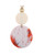 2 discs on cord with clasp necklace pendant (orange or teal)