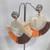 Raffia semi circle tassel earrings on resin circle