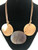 Natural and brown coloured resin disc necklace