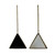 Triangle earrings on a chain 