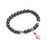 Hematite bead bracelet with Christmas charm - several charms to choose from