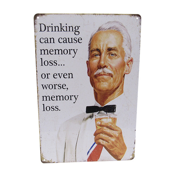 Retro Vintage Style Tin Plaque -Memory Loss