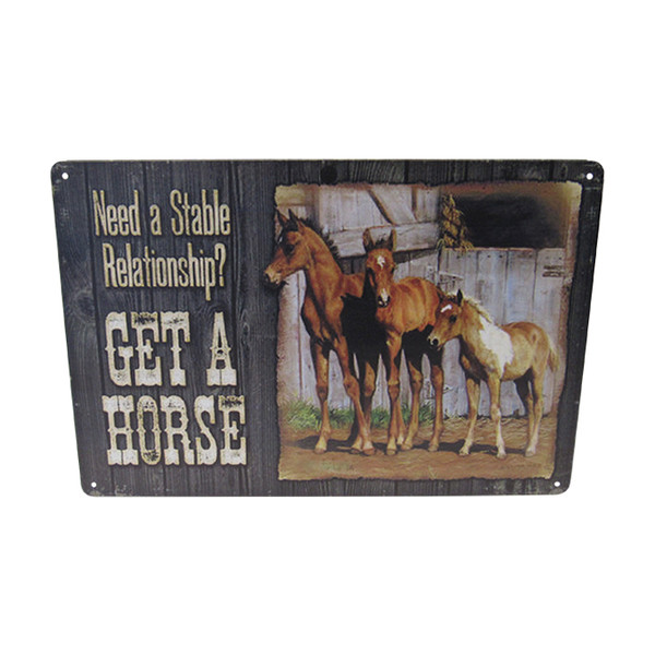 Retro Vintage Style Tin Plaque - Stable Relationship
