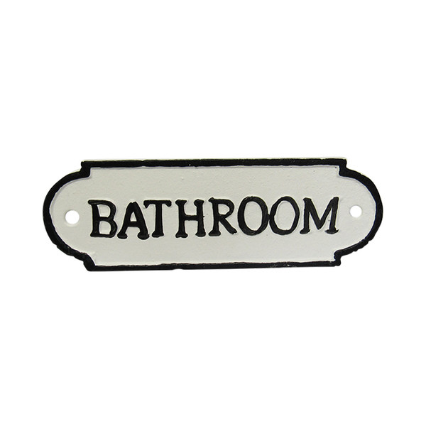 cast iron sign - bathroom