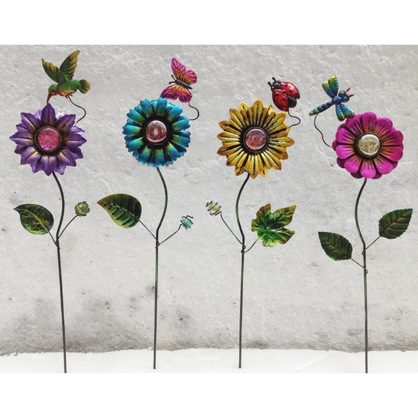 Flower with insect - garden stake (4 colours to choose from) price per stake