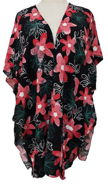 Tropical flower cape with side ruffle (choice of 3 different colours)