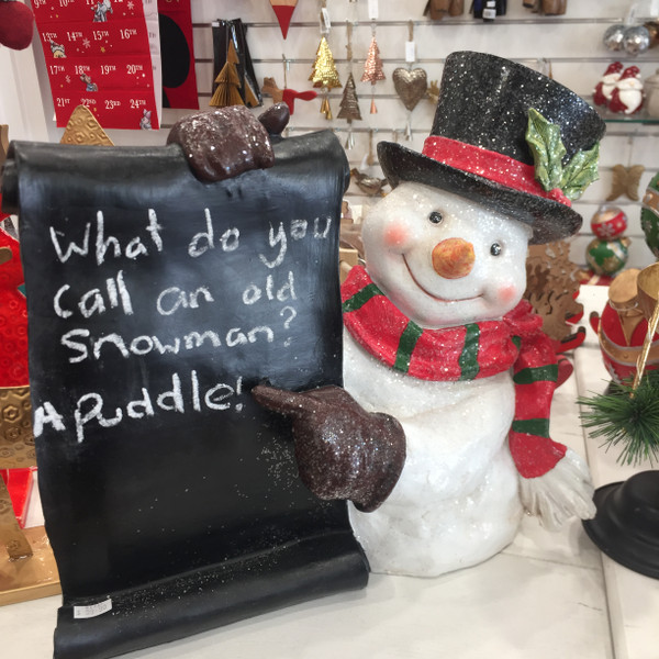 Merry Christmas Chalkboard Snowman (35cm tall)