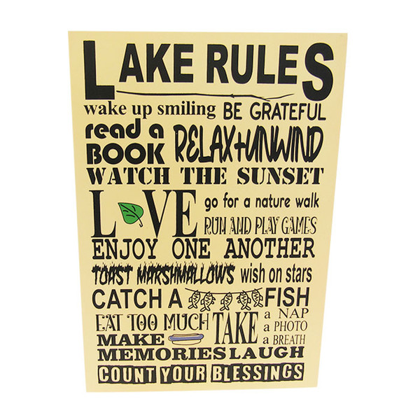 Lake Rules - hanging sign
