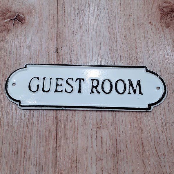 Guest Room lightweight pressed tin sign