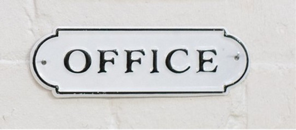 Office - Lightweight pressed tin sign