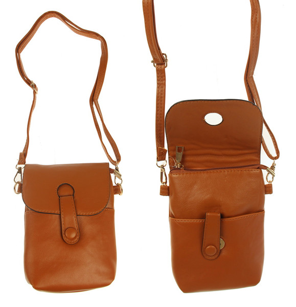 Cross body phone and essentials bag - Camel tan colour