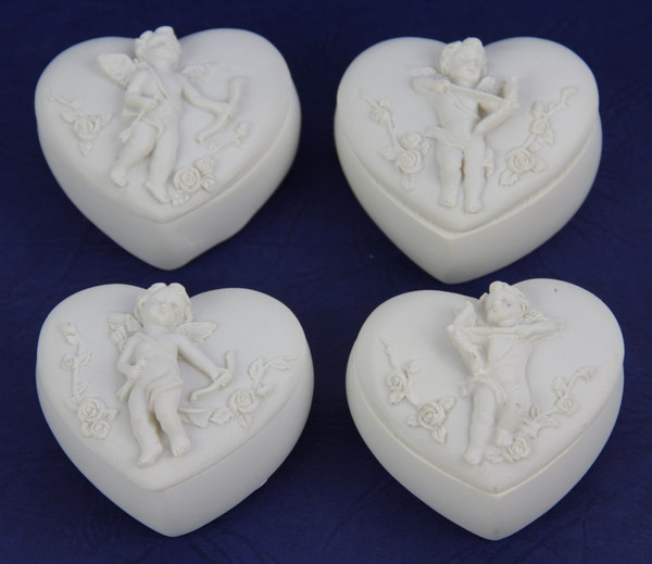 cute little heart shaped container with cherub on top (4 designs)