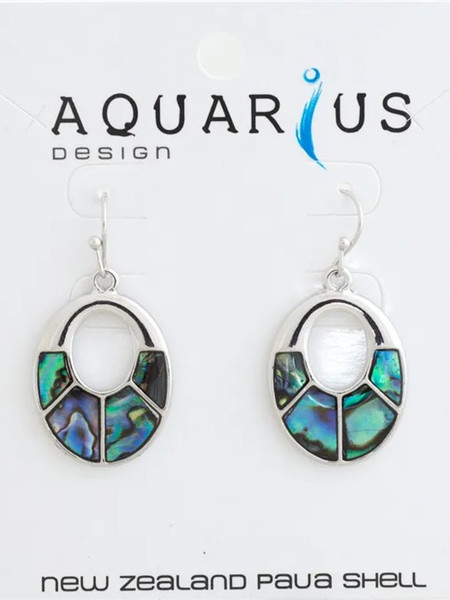 Paua Sectioned Oval Earrings