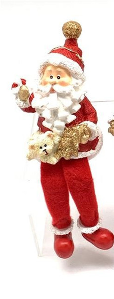 Christmas - Santa Red Gold  with Teddy 4inc