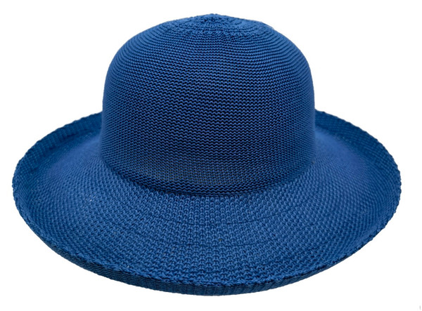 classic breton style lined sun hat aqua blue Adore Collection