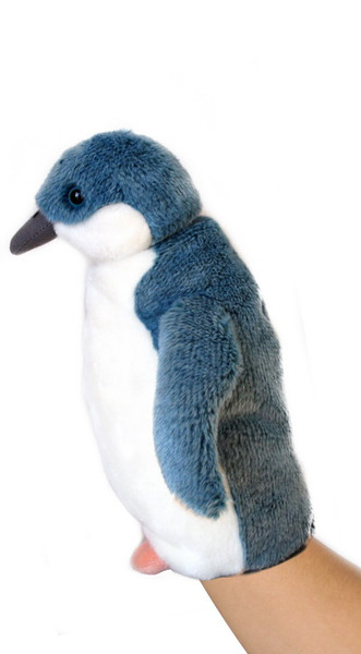 NZ Native Little Blue Penguin hand puppet with sound and "swivel" head