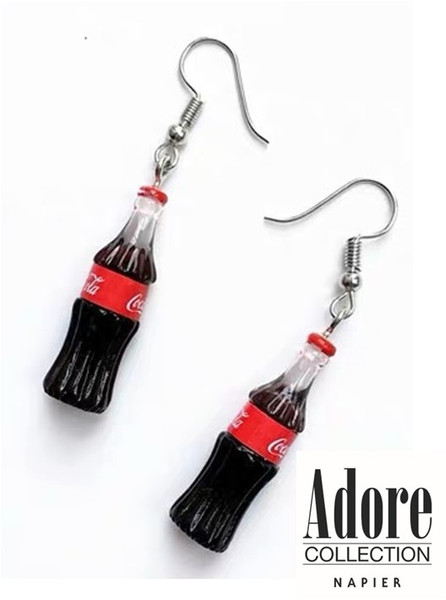 Cola bottle earrings on hooks