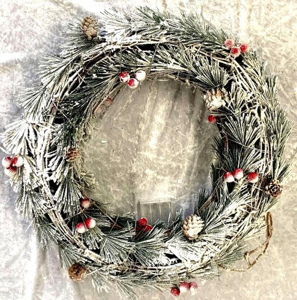 Christmas wreath with lights approx 45cm