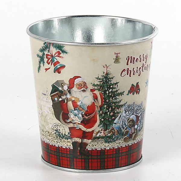 Christmas themed metal plant Pot cover