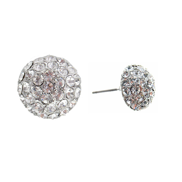 Diamante dome stud earrings