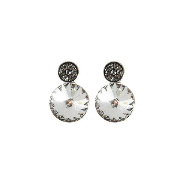 Stud earring with diamante and Cubic Zirconia