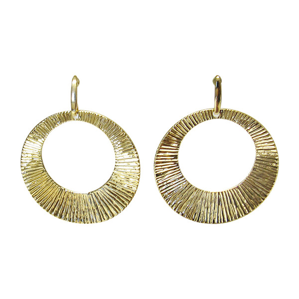 Round egyptian gold style earrings on posts