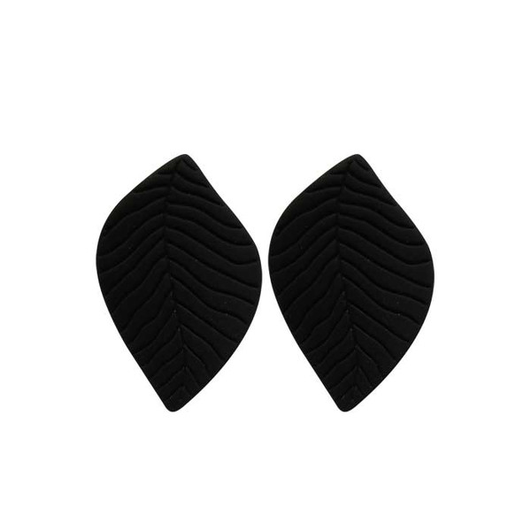black leaf stud earrings on posts