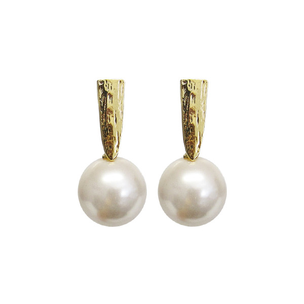 Egyptian art deco style faux pearl drop earrings