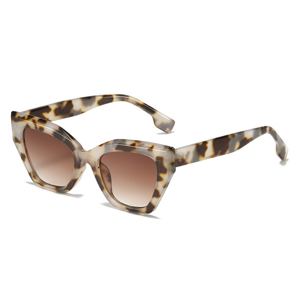 Marble pattern leopard print "cats eye" style sunglasses