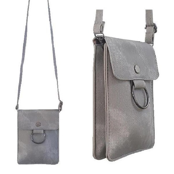 Handy phone size cross body bag - grey