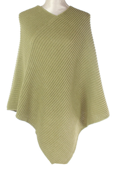 Classic Knit poncho - moss green