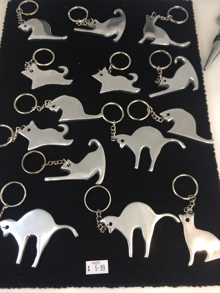 Cat silhouette key ring