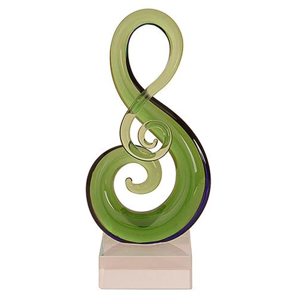 Kiwiana Art Glass Medium Koru Music Note Ornament