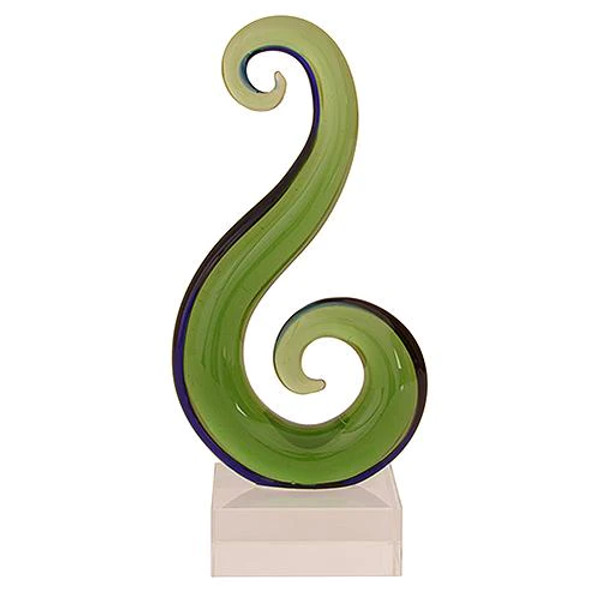Kiwiana Art Glass Medium Koru Hook Ornament.