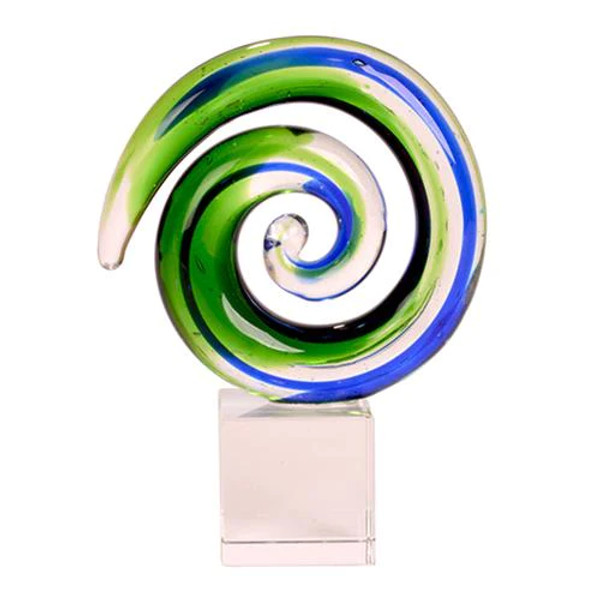 Glass round Koru ornament - NZ souvenir