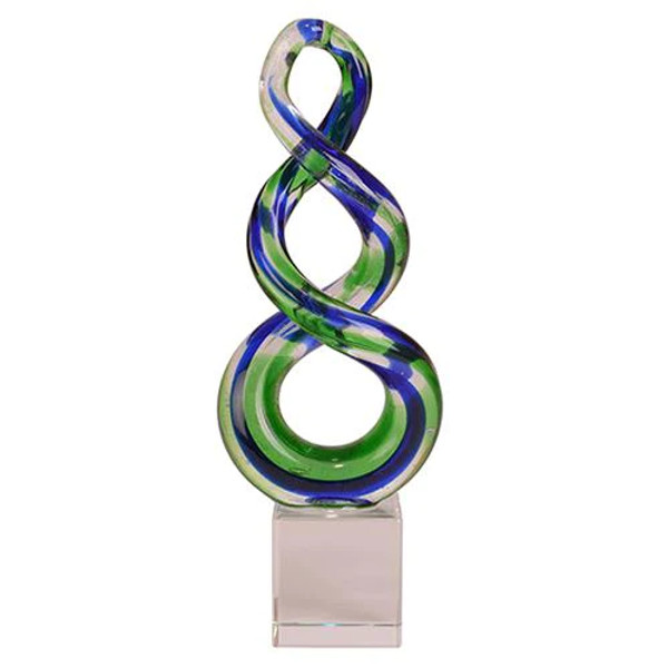 Glass Double Twist Ornament - approx 105mm tall