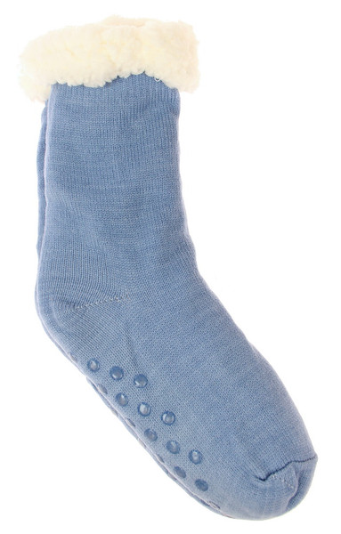 Warm fleece socks with non-slip soles - denim colour socks (comes in med or large)