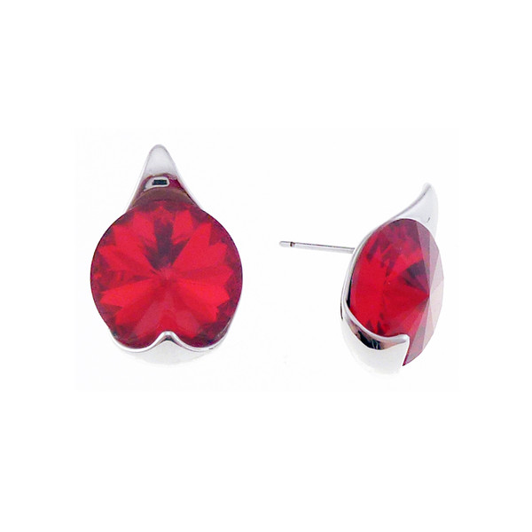 large swarovski crystal stud earring - red crystal