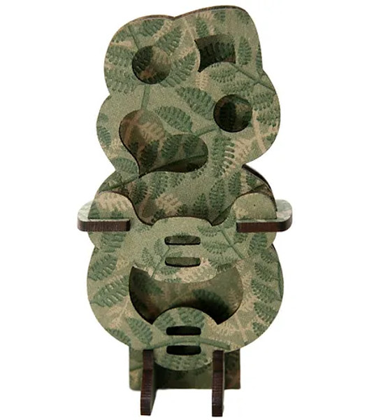 Kitset 3D Jigsaw model of a NZ Tiki with green fern pattern