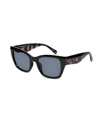 Sunglasses - Cresent - black and tortoiseshell frame with smoke lens