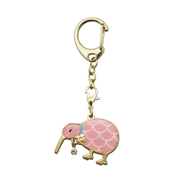 Clip on charm - pink Kiwi