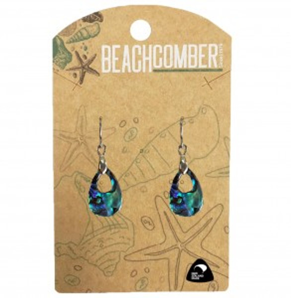 NZ Paua earrings teardrop (small)